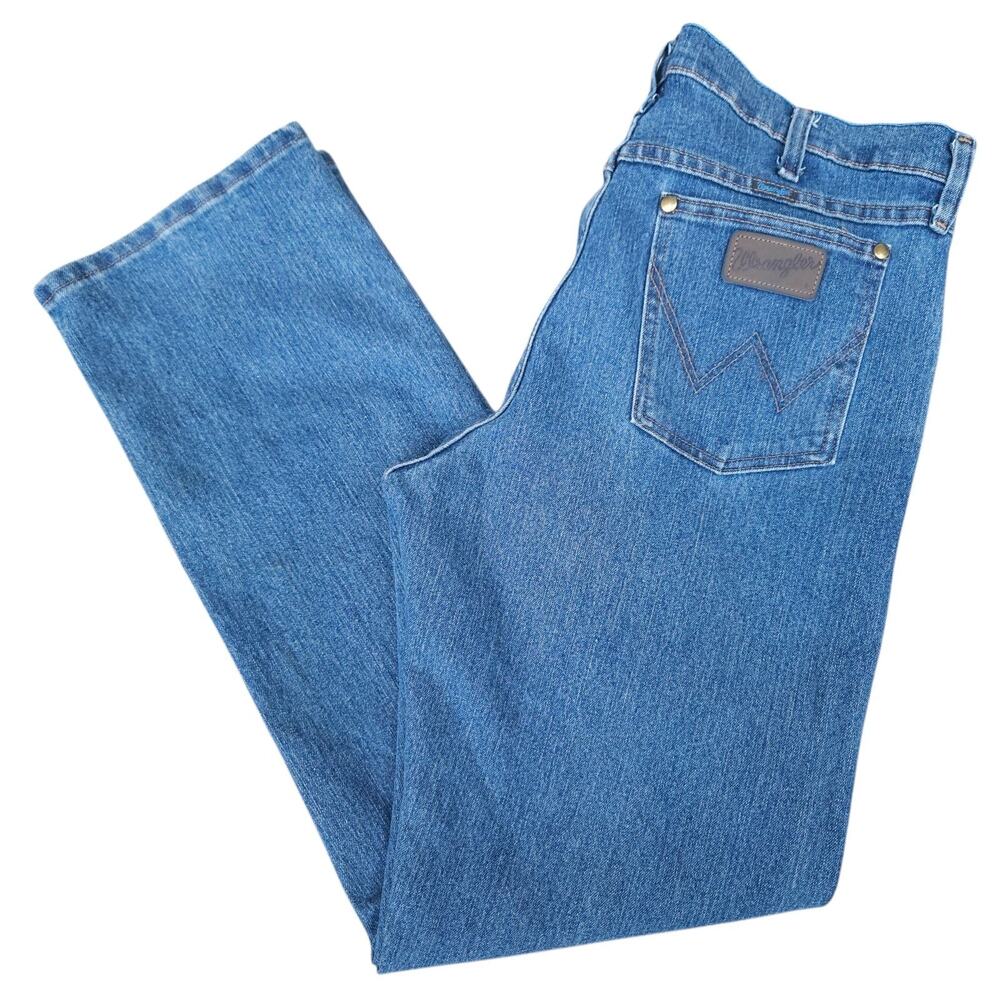 Wrangler 34x32 - 47MWZ Premium Performance Cowboy Cut Jeans Mens Blue Denim